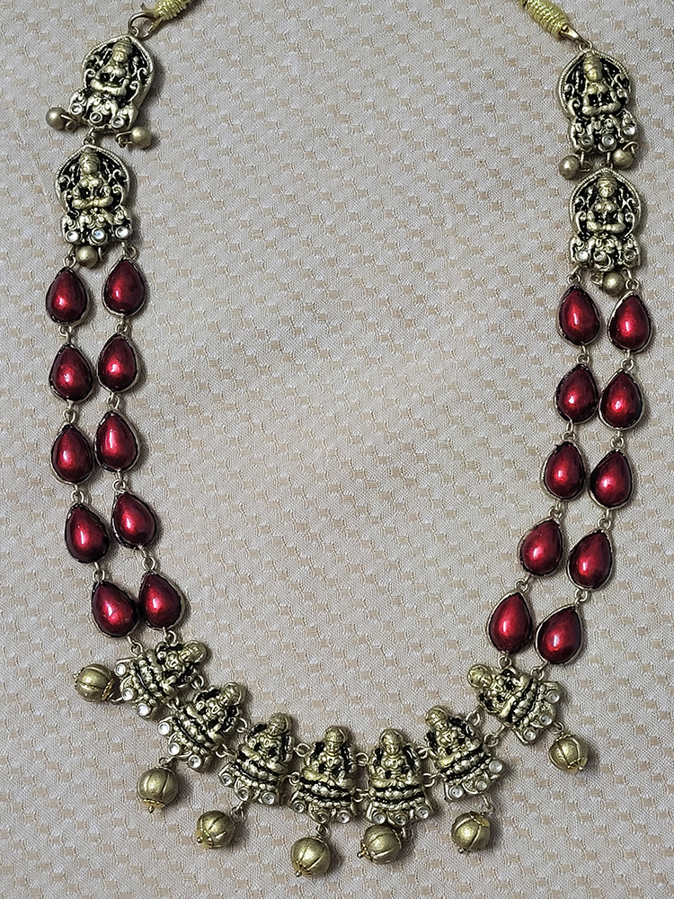 Red Temple Terracotta Necklace Set - Image 2