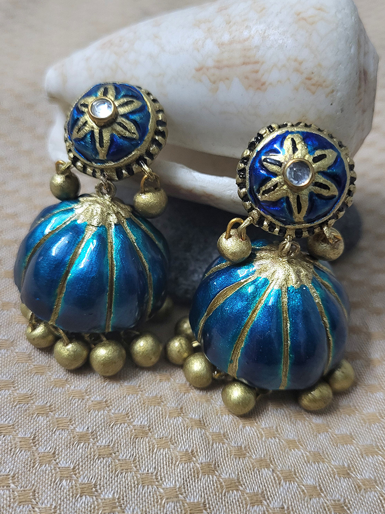 Blue Lotus Terracotta Necklace Set - Image 3