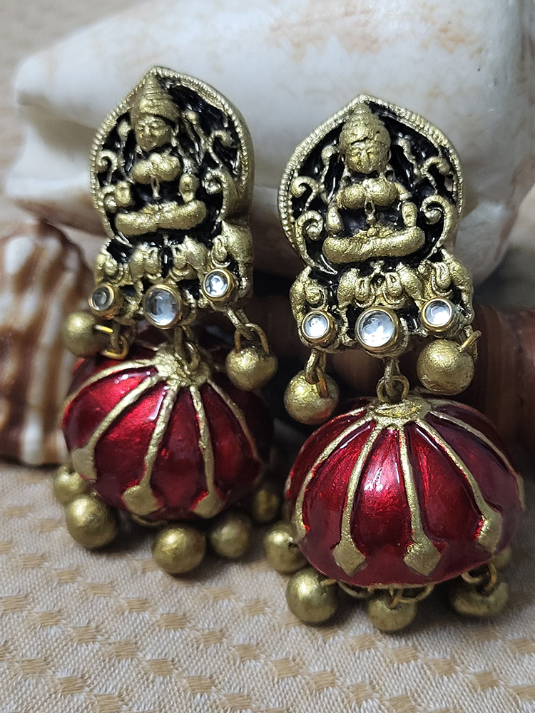 Red Temple Terracotta Necklace Set - Image 3