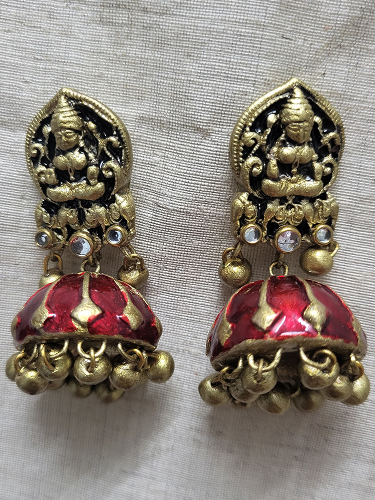 Red Temple Terracotta Necklace Set - Image 4