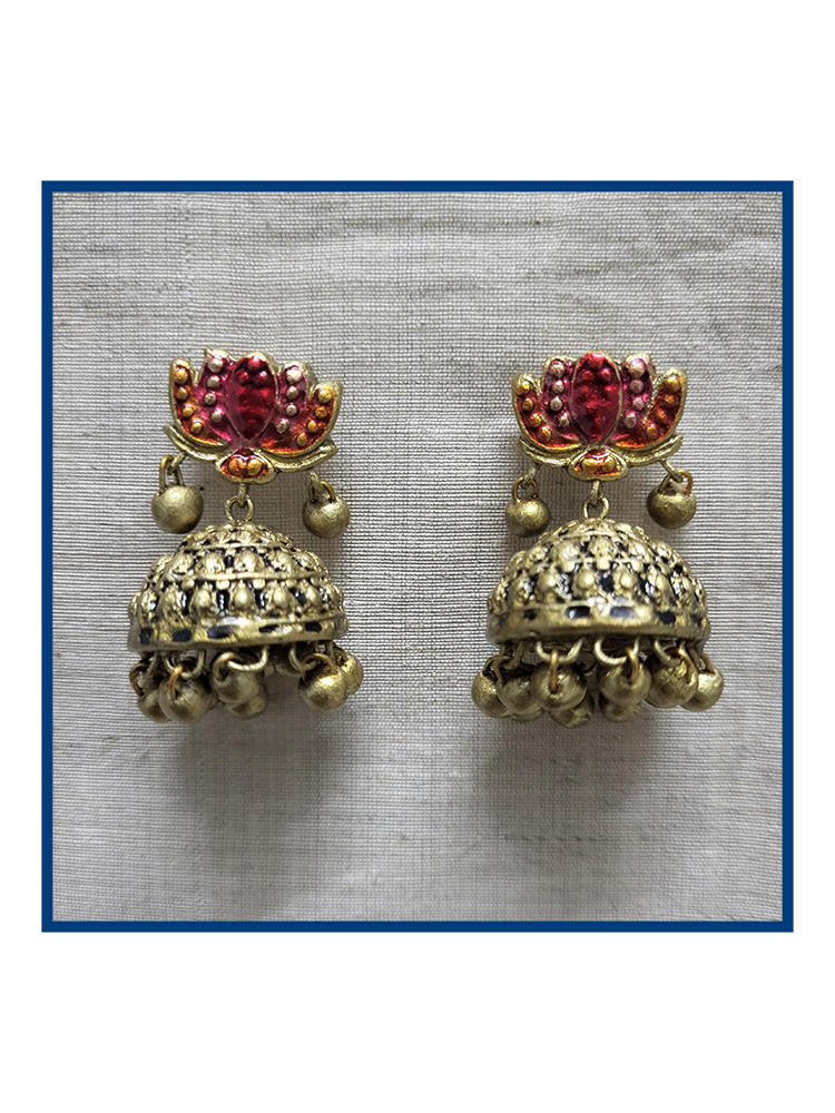 Pink Lotus Terracotta Jewellery Set - Image 5