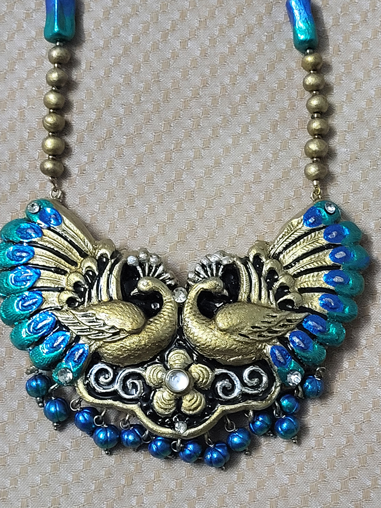 Blue Peacock Terracotta Set - Image 3