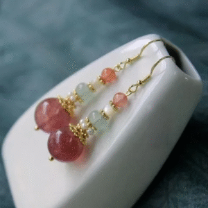 Pastel Beaded Drop Earrings
