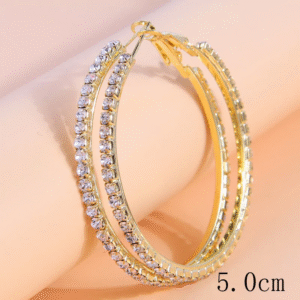 Gold Crystal Hoop Earrings