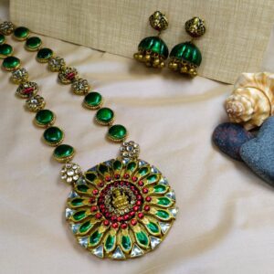 Green Lakshmi Terracotta Jewellery Set