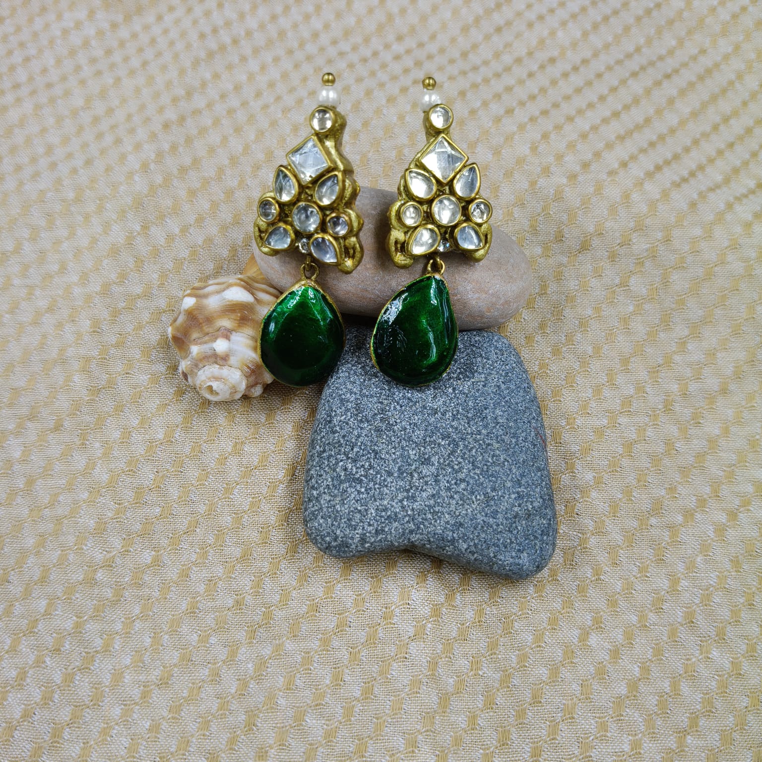 Green Drop Terracotta Jewellery Set - Image 4