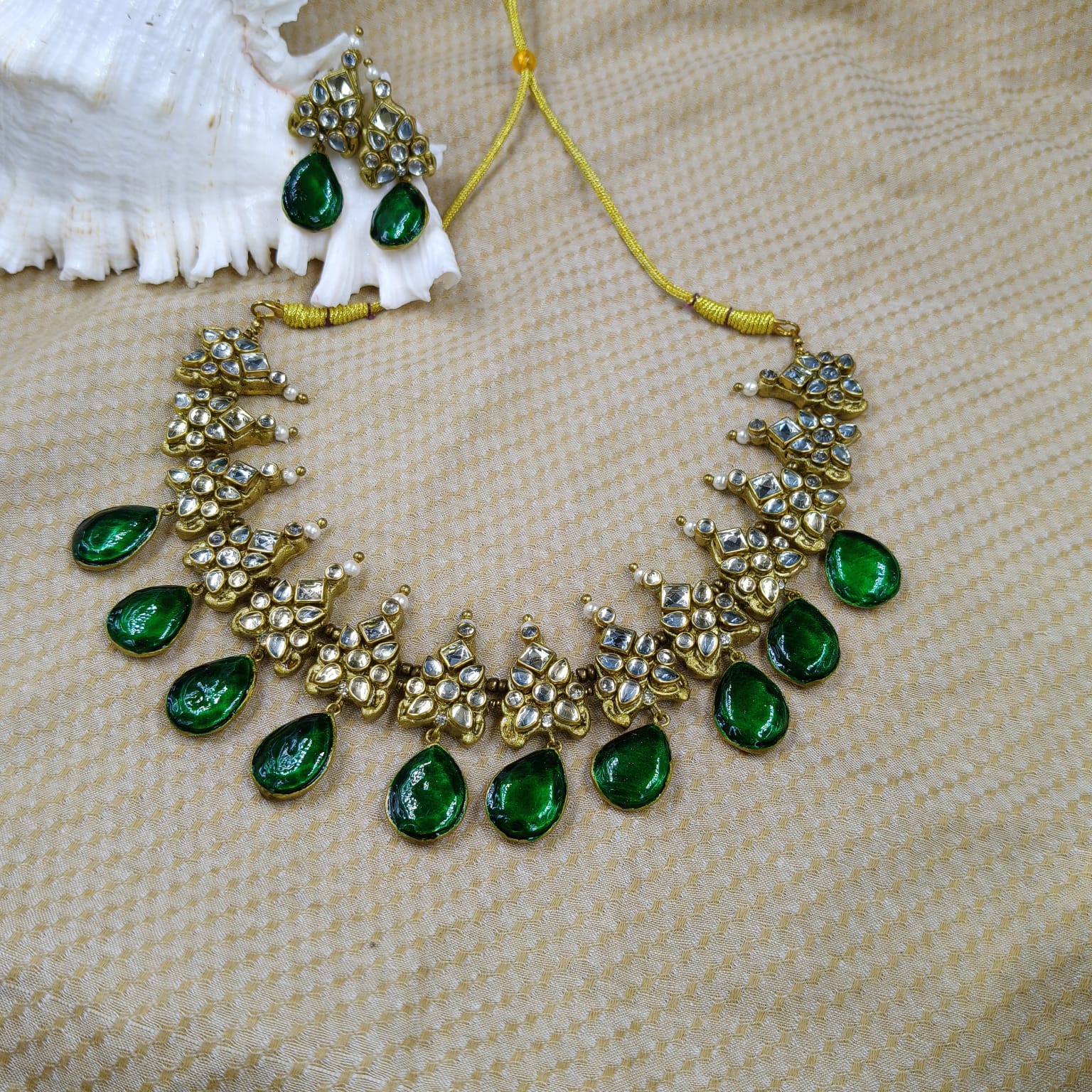 Green Drop Terracotta Jewellery Set - Image 7