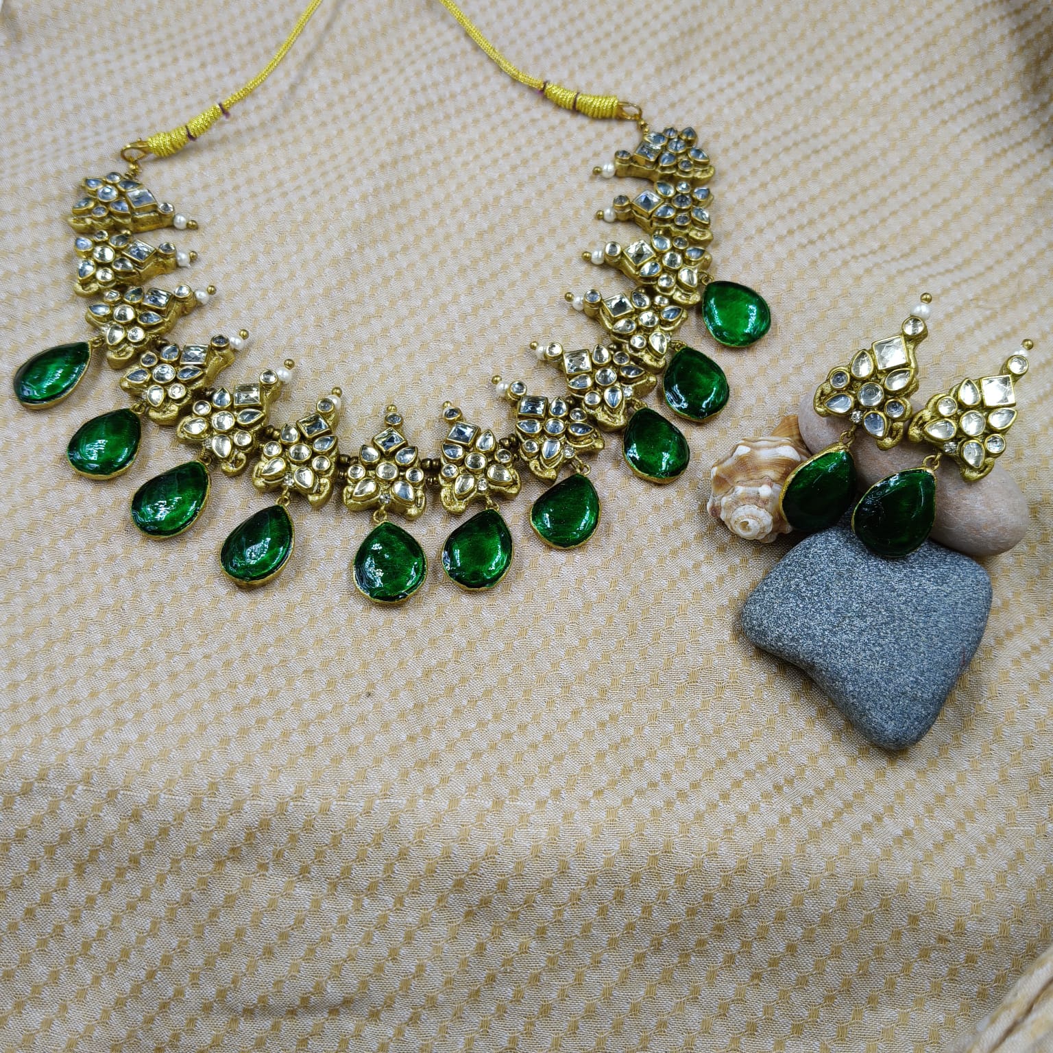 Green Drop Terracotta Jewellery Set