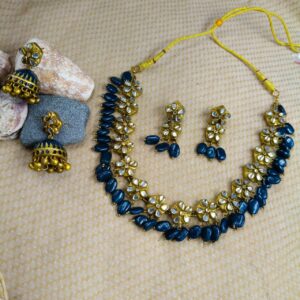 Blue Layered Terracotta Jewellery Set