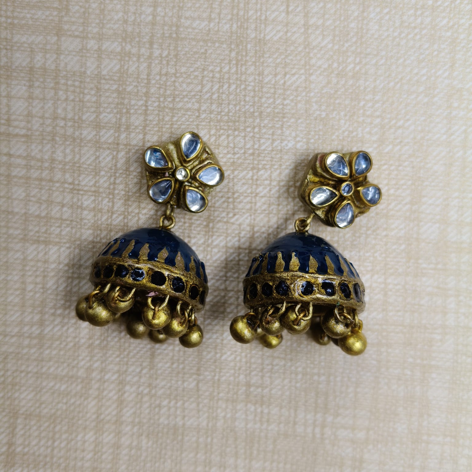 Blue Layered Terracotta Jewellery Set - Image 2