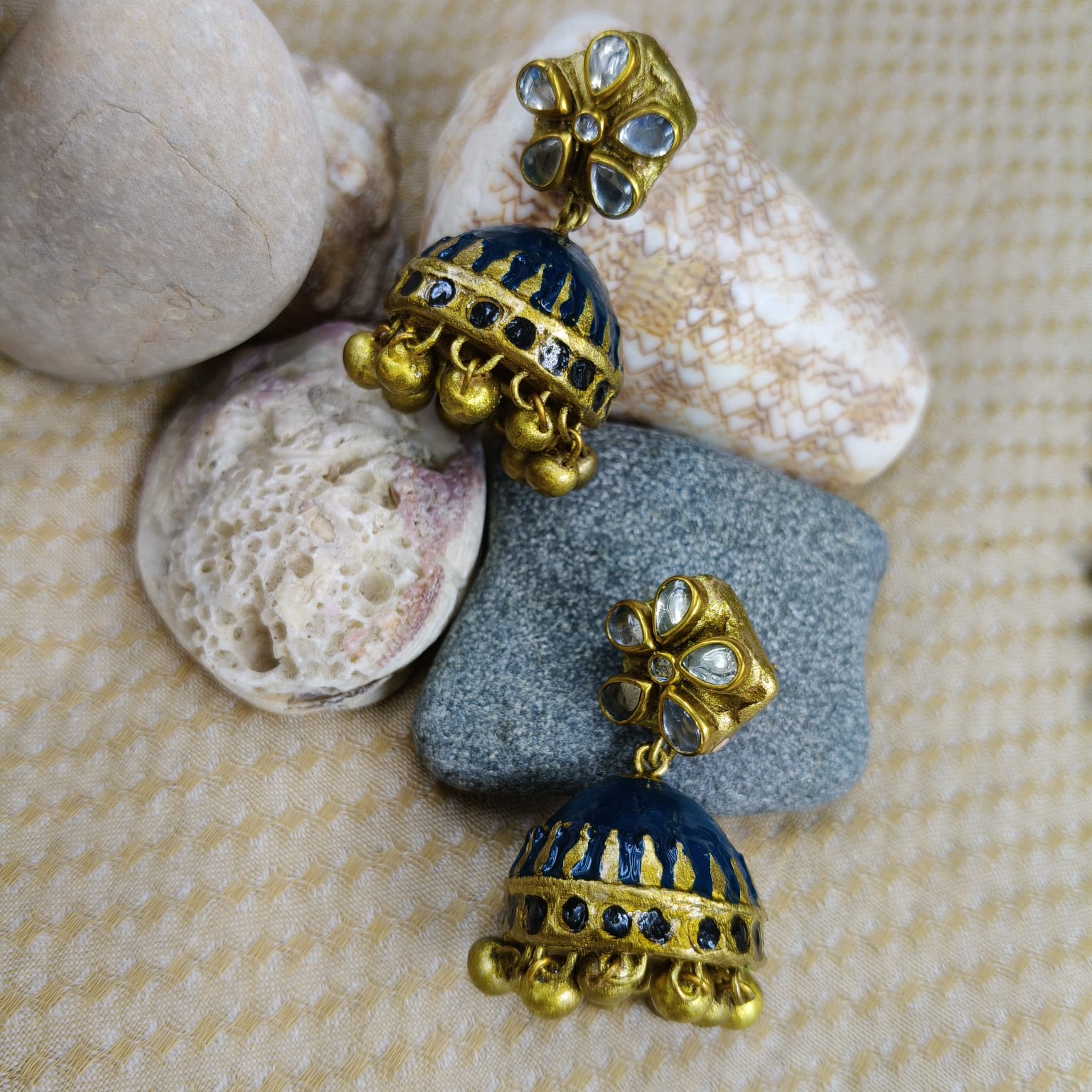 Blue Layered Terracotta Jewellery Set - Image 6