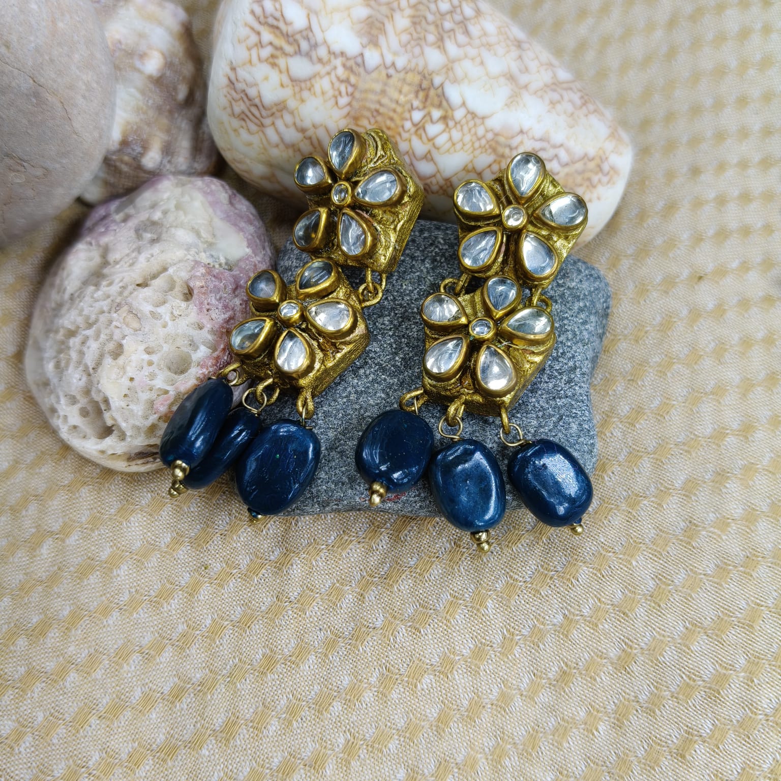 Blue Layered Terracotta Jewellery Set - Image 8