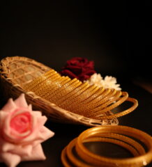 Golden sparkle stone bangles set pack of 6 for women