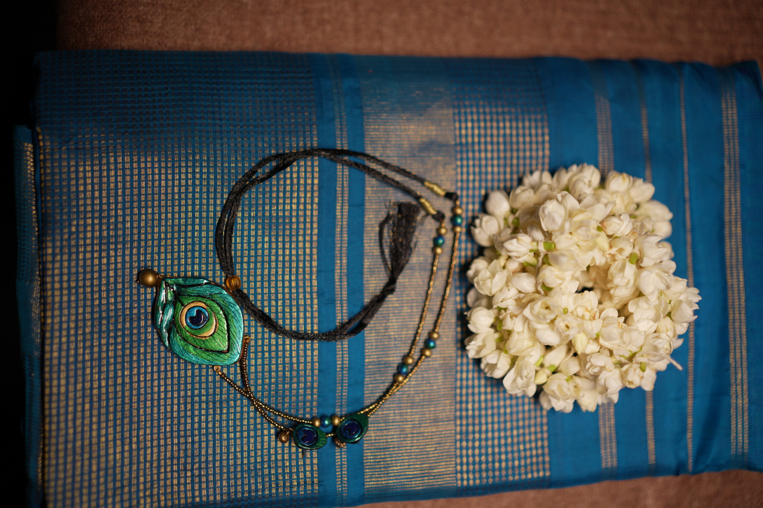 Peacock Feather Pendant Chain Necklace | Handcrafted | D2Dazzle