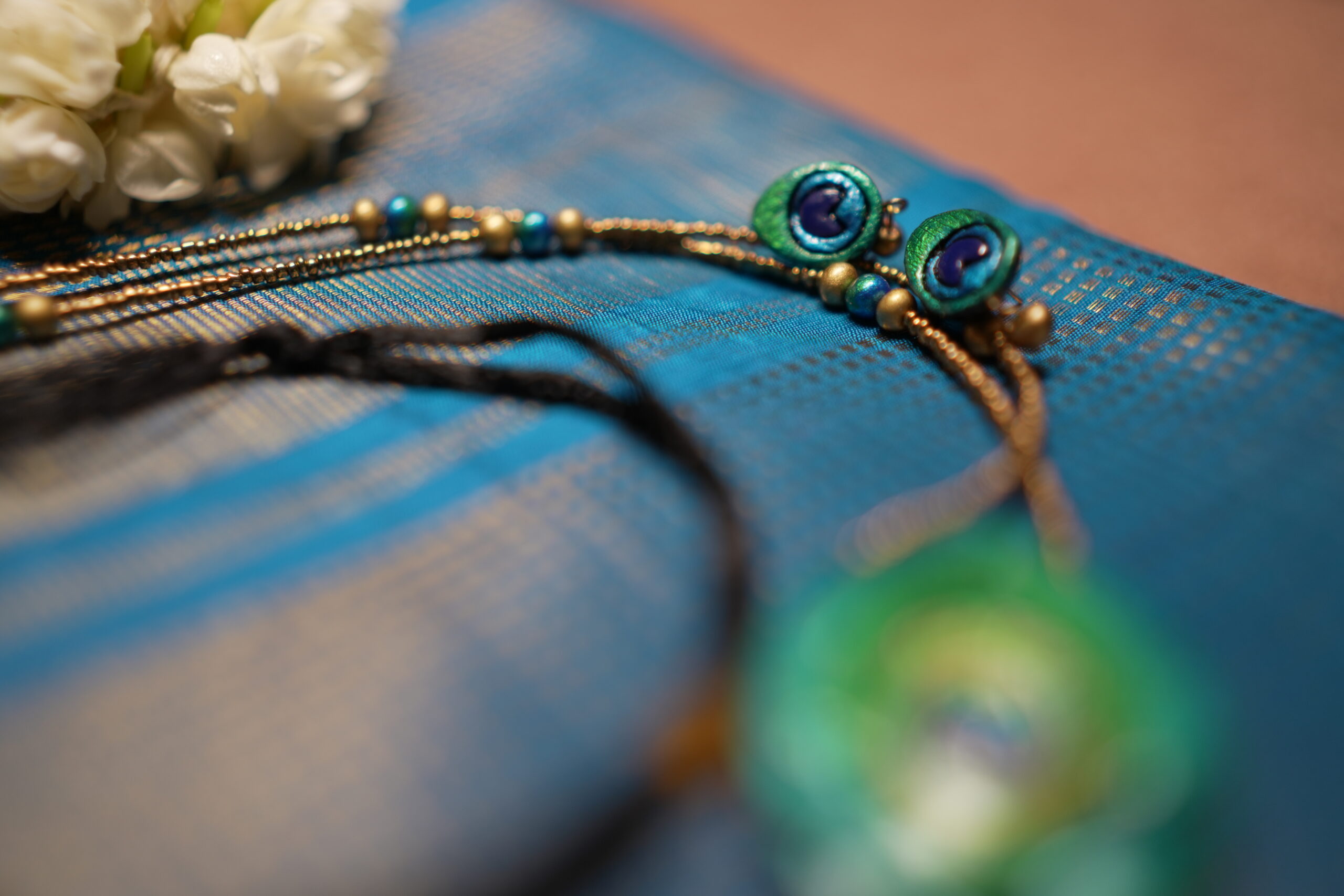 Peacock Feather Pendant Chain Necklace | Handcrafted | D2Dazzle