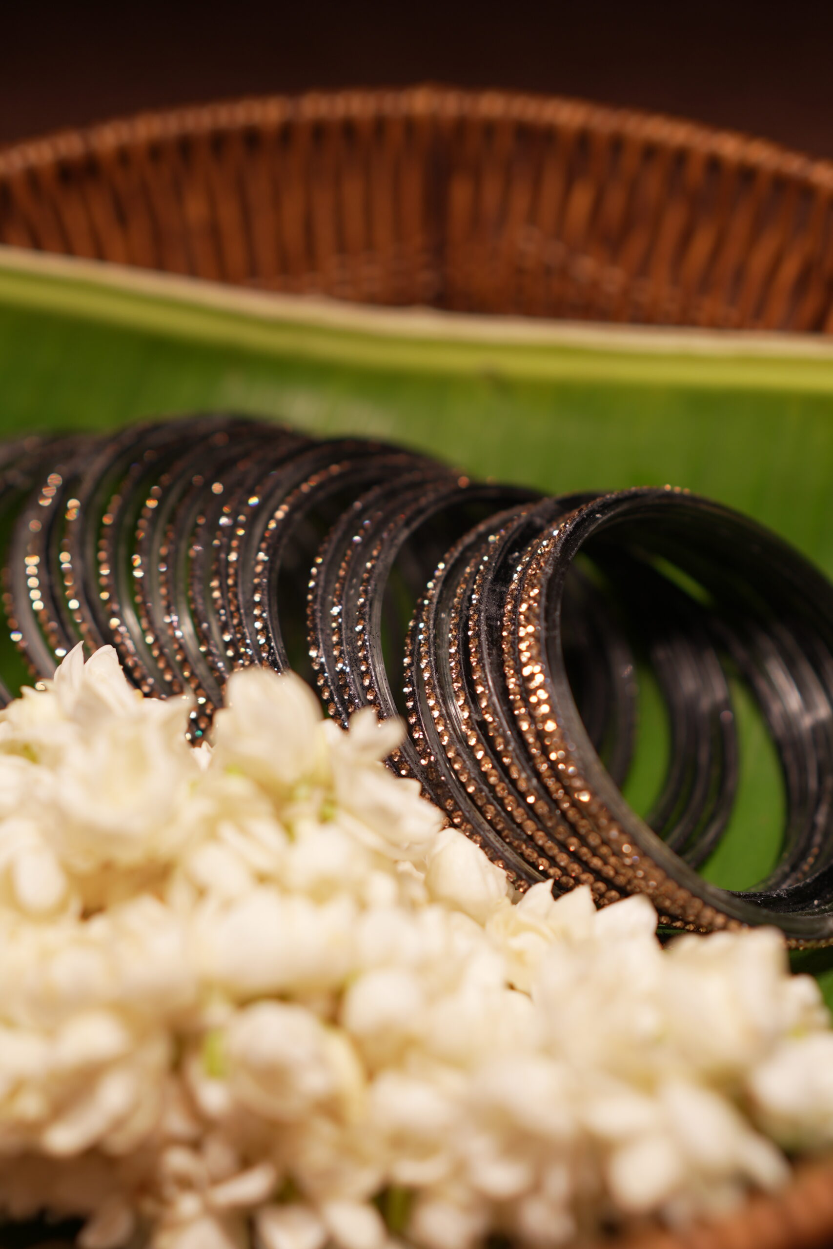 Midnight Shimmer Glass Bangles — Set of 6 - Image 4