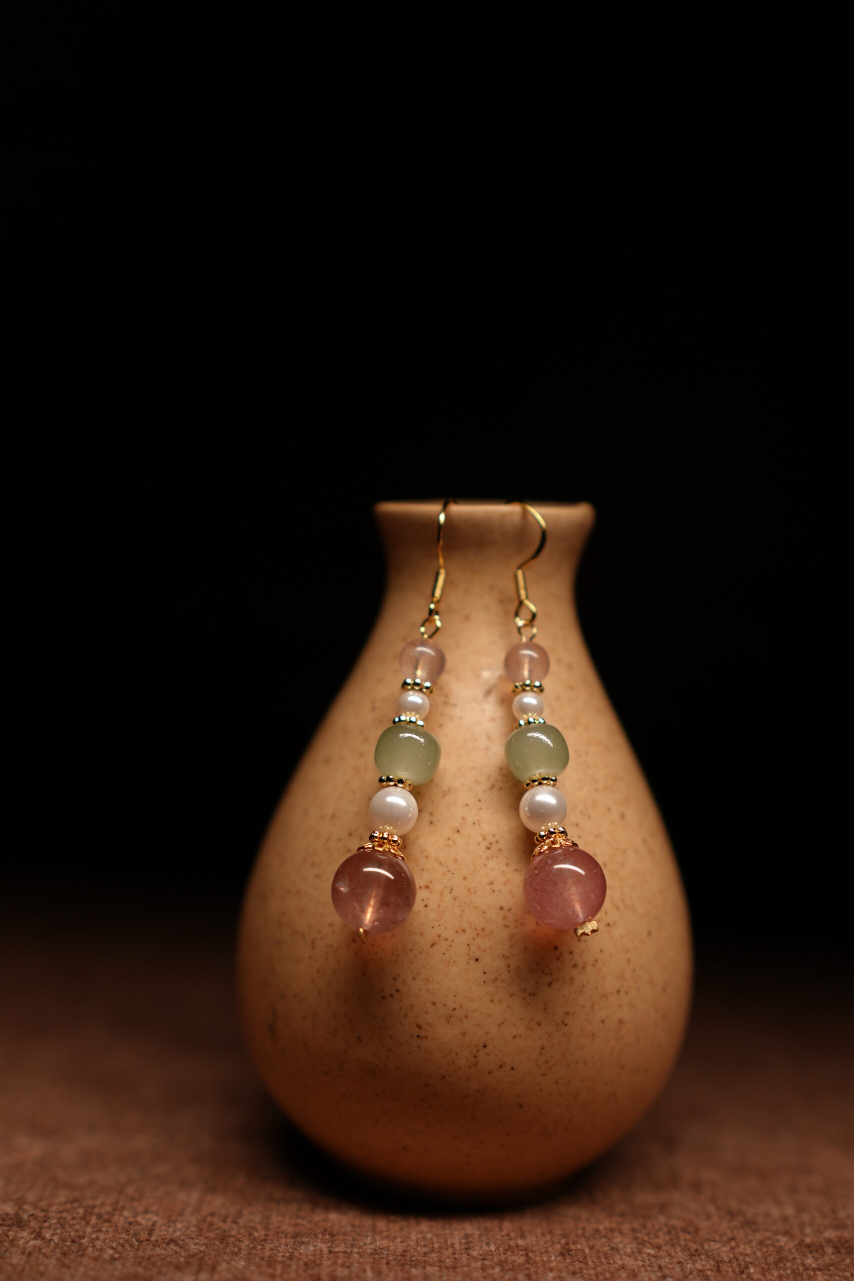 green crystal drop earrings teardrop