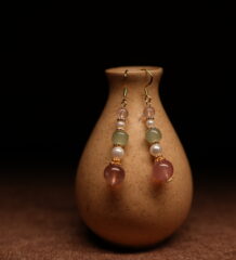 green crystal drop earrings teardrop