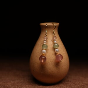 green crystal drop earrings teardrop