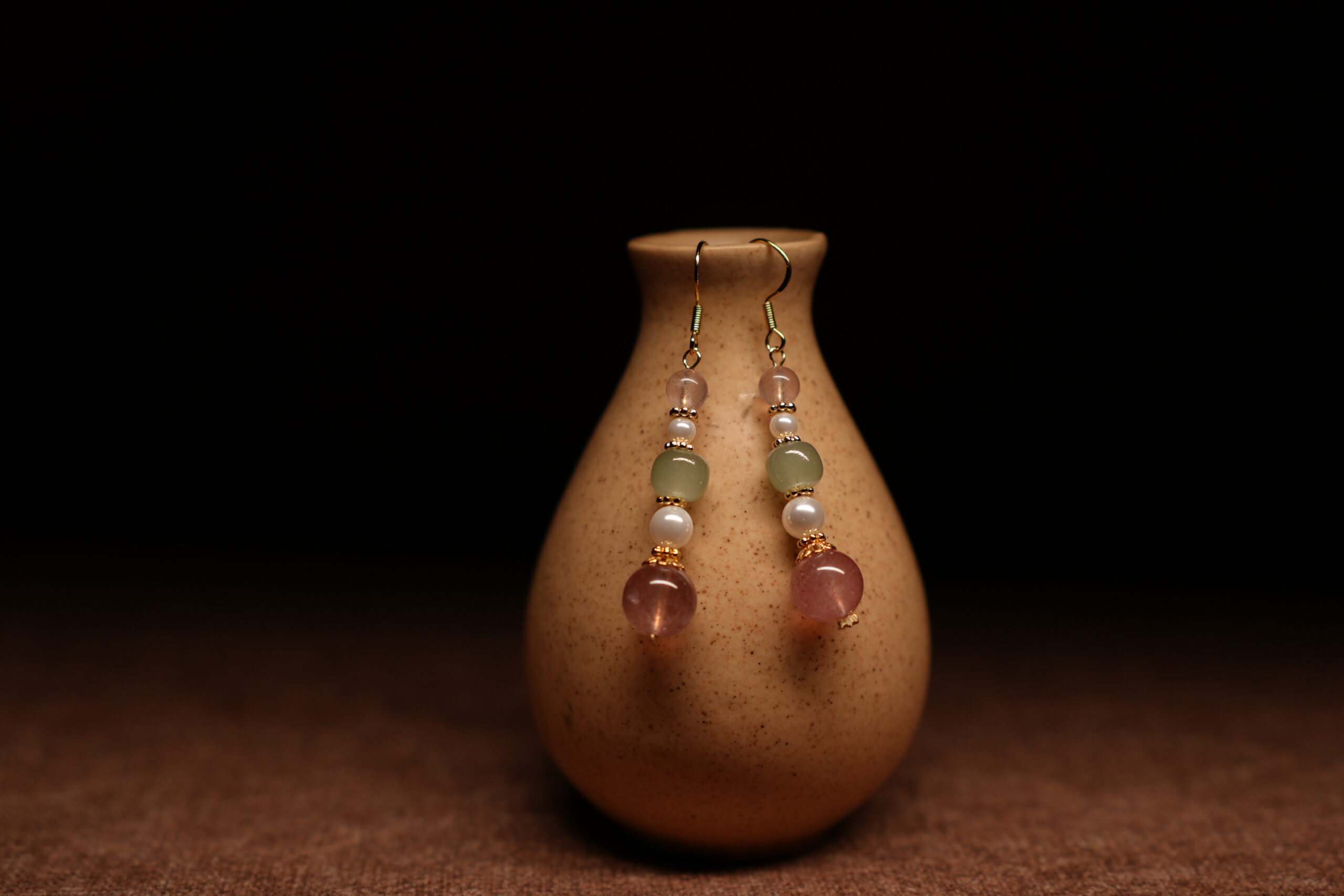 green crystal drop earrings teardrop