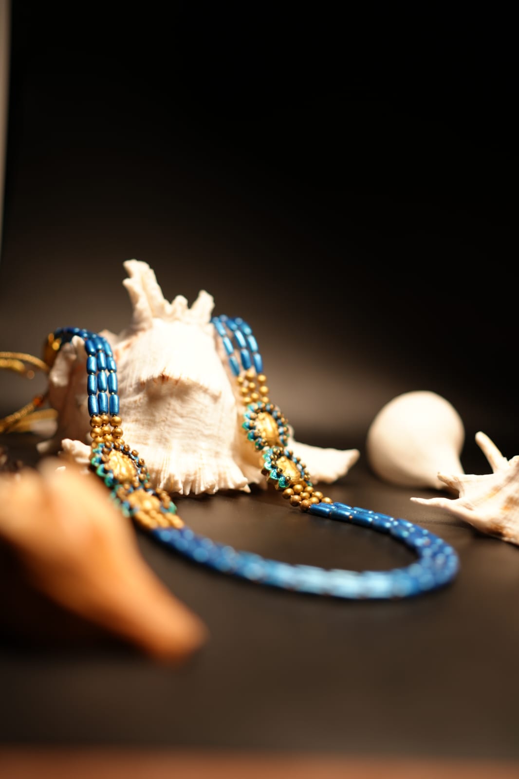 Royal Blue Peacock Beaded Terracotta Sets - Image 6