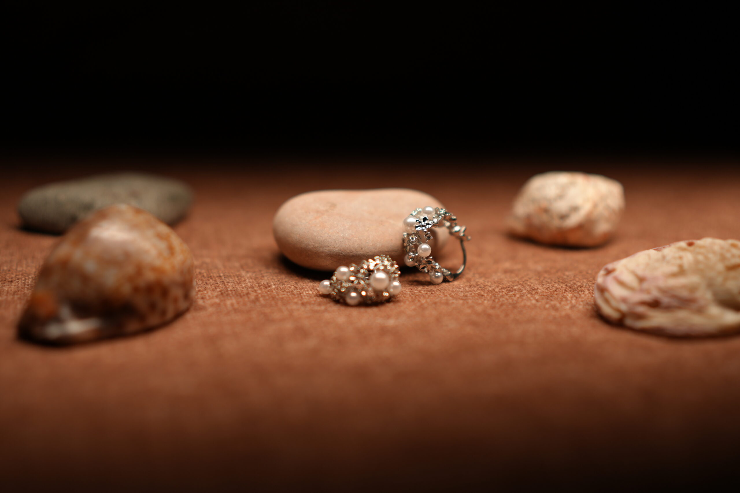 Silver Pearl Cluster Crystal Hoop Earrings - Image 4