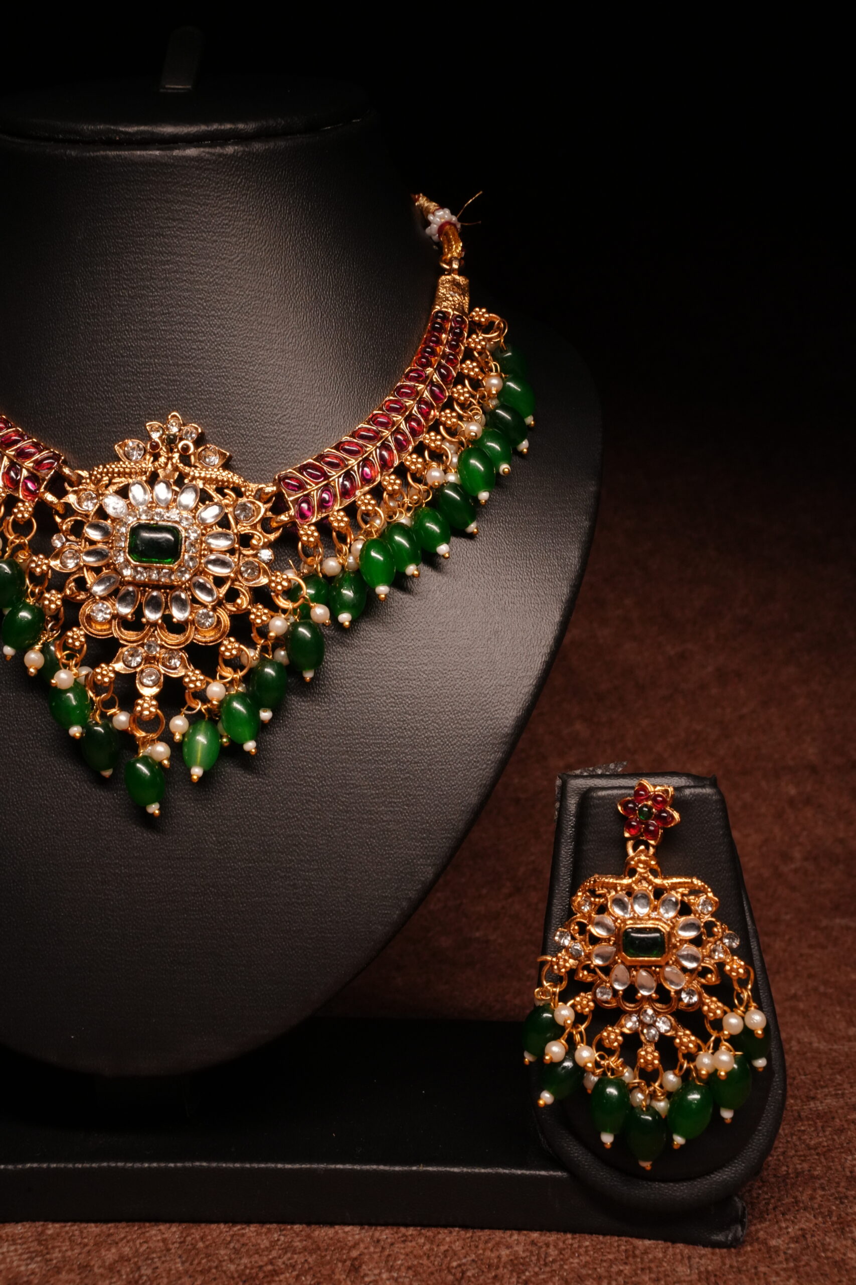 Kundan Polki Bridal Necklace Set - Image 4