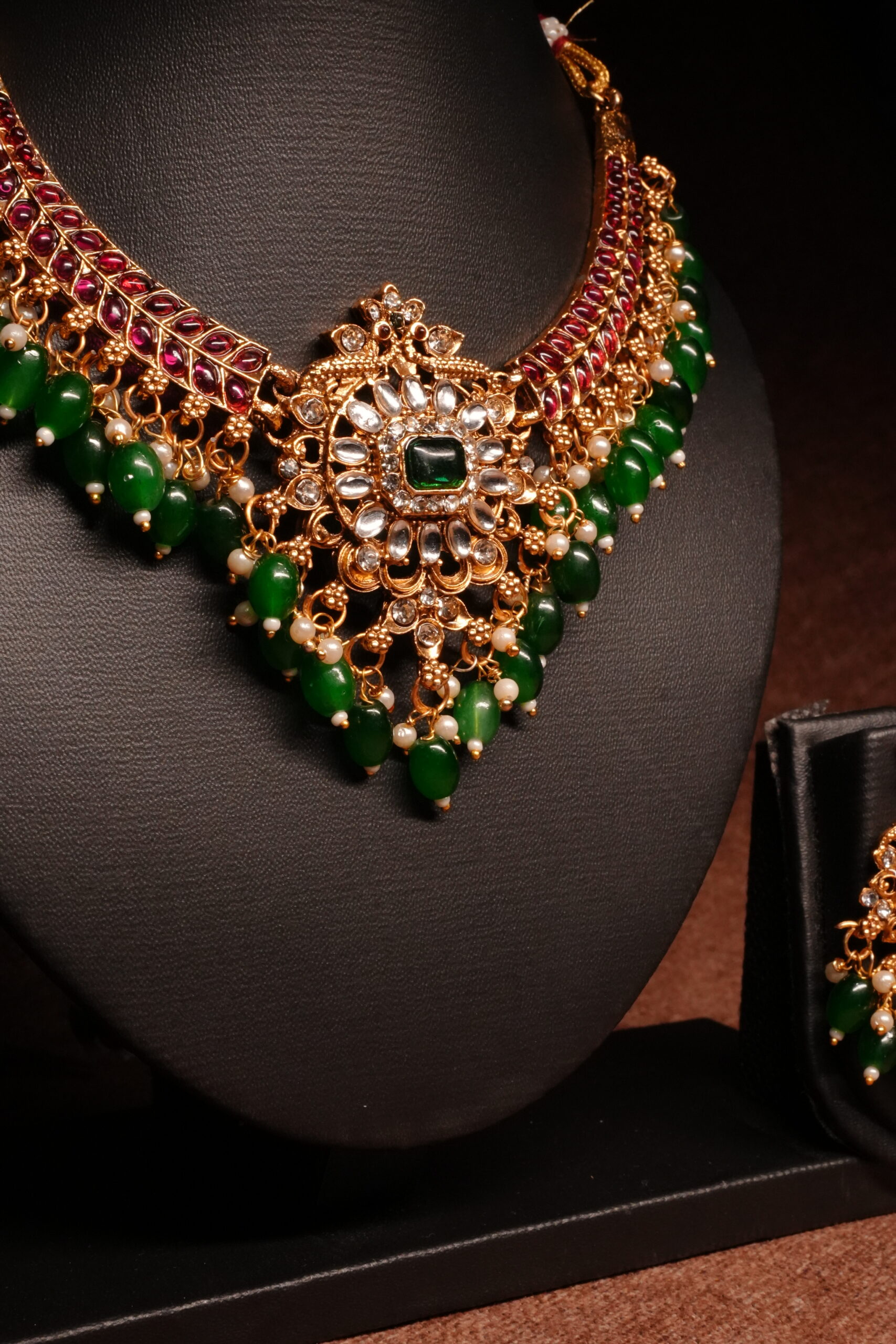 Kundan Polki Bridal Necklace Set - Image 3