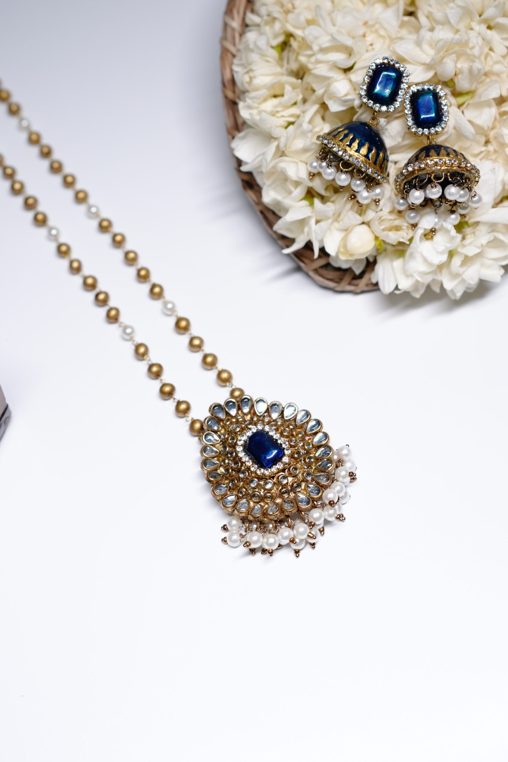 Kundan Pendant Necklace Set - Image 6