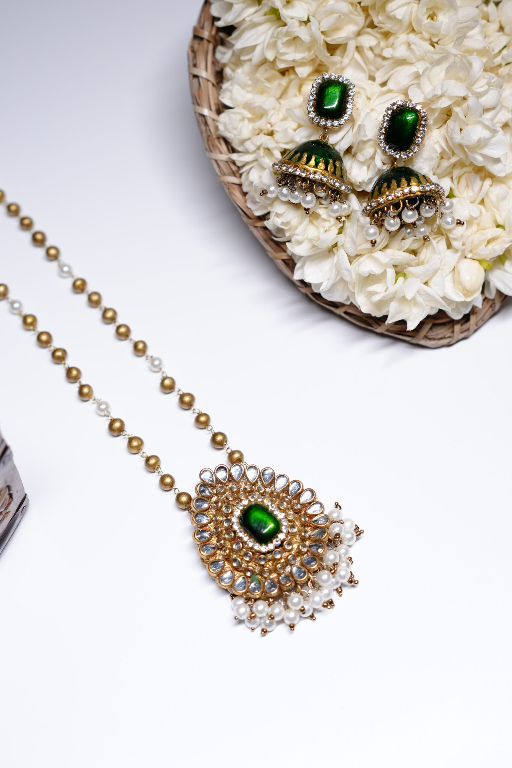 Kundan Pendant Necklace Set - Image 8