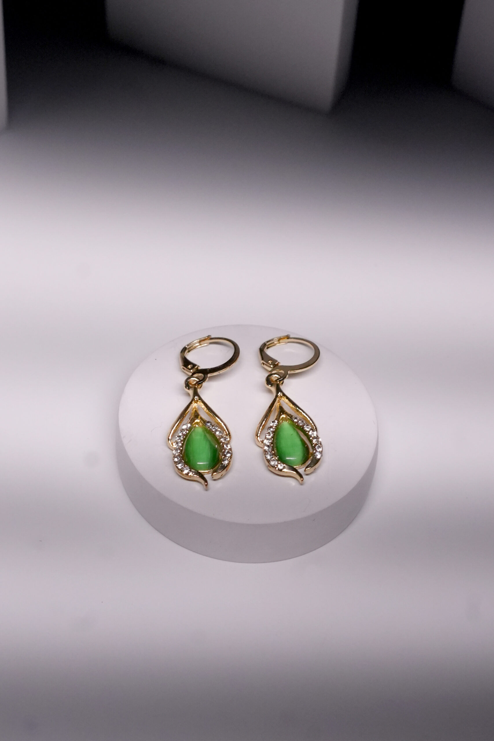 Green Jade Drop Earrings - Image 4