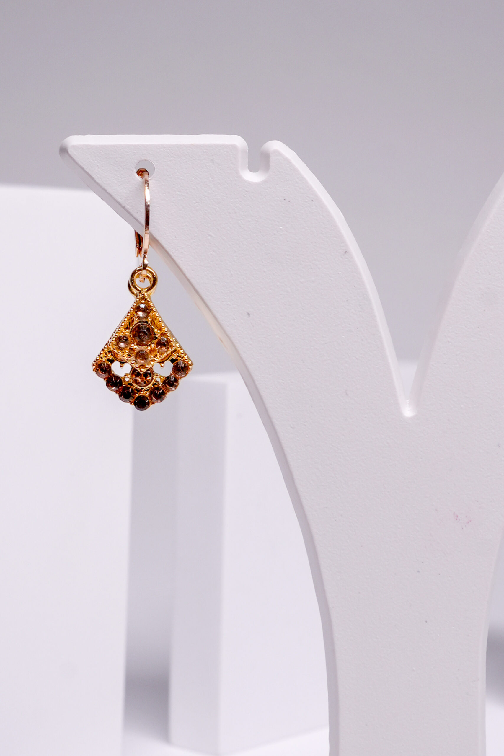 Topaz Crystal Fan Drop Earrings - Image 4