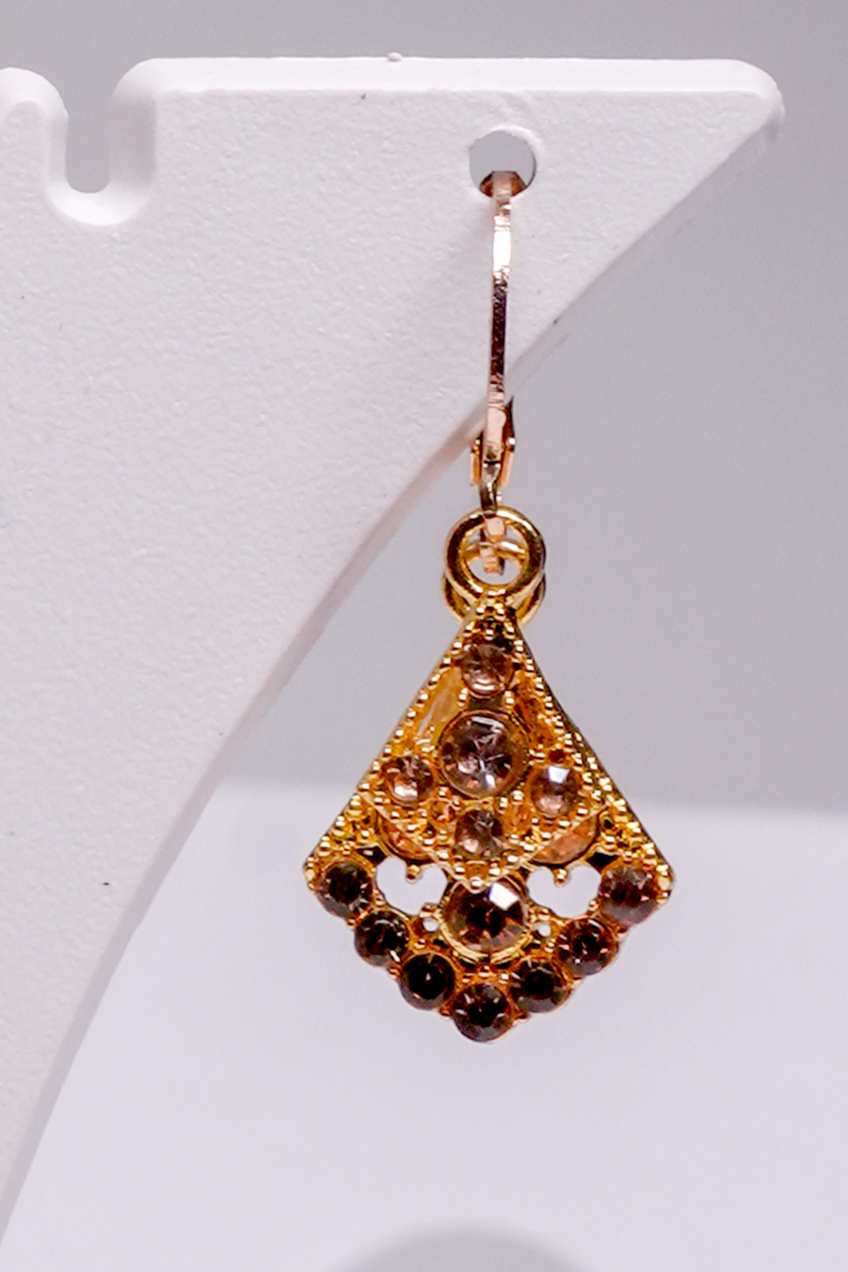 Topaz Crystal Fan Drop Earrings - Image 3