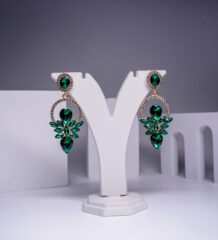 Gold plated emerald crystal floral drop earrings with sparkling halo detailing, displayed on a white jewellery stand. Act as an SEO expert for D2Dazzle, a fashion jewellery WooCommerce store. Based on the attached product image, give me complete Yoast SEO info: Product Title Focus Keyphrase 3-4 Related Keyphrases SEO Title (under 60 characters) Slug/URL Meta Description (under 160 characters) Product Tags (8-10, comma-separated) Category suggestions Main Image Alt Text Gallery Image Alt Text A 300+ word product description with the focus keyphrase used naturally 2-3 times, short sentences, and transition words so it passes Yoast readability