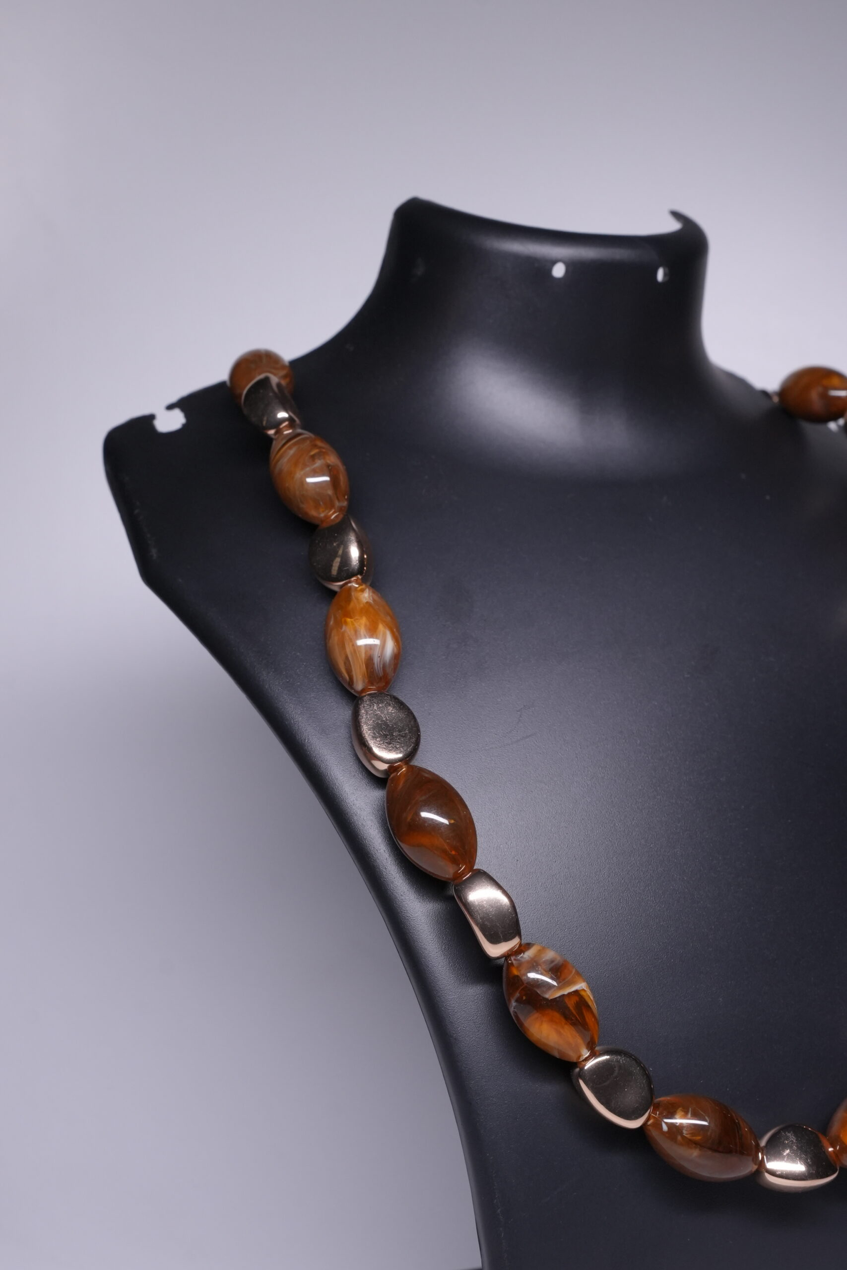 Amber Tiger's Eye Beaded Necklace - Image 4