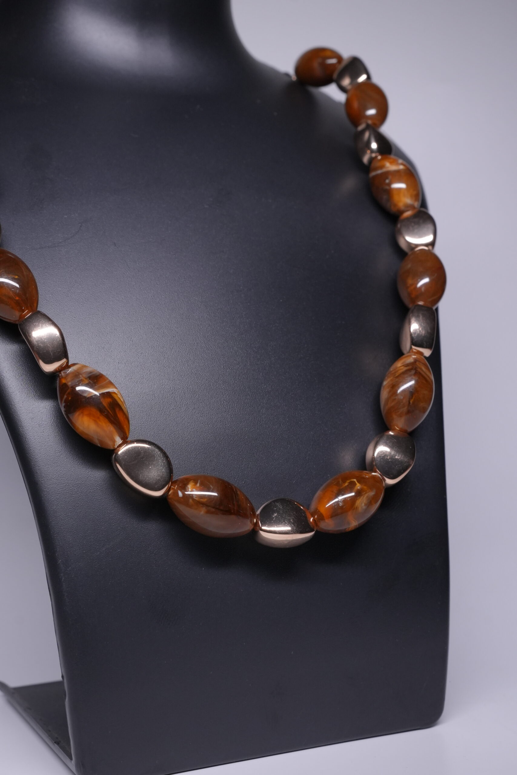 Amber Tiger's Eye Beaded Necklace - Image 3