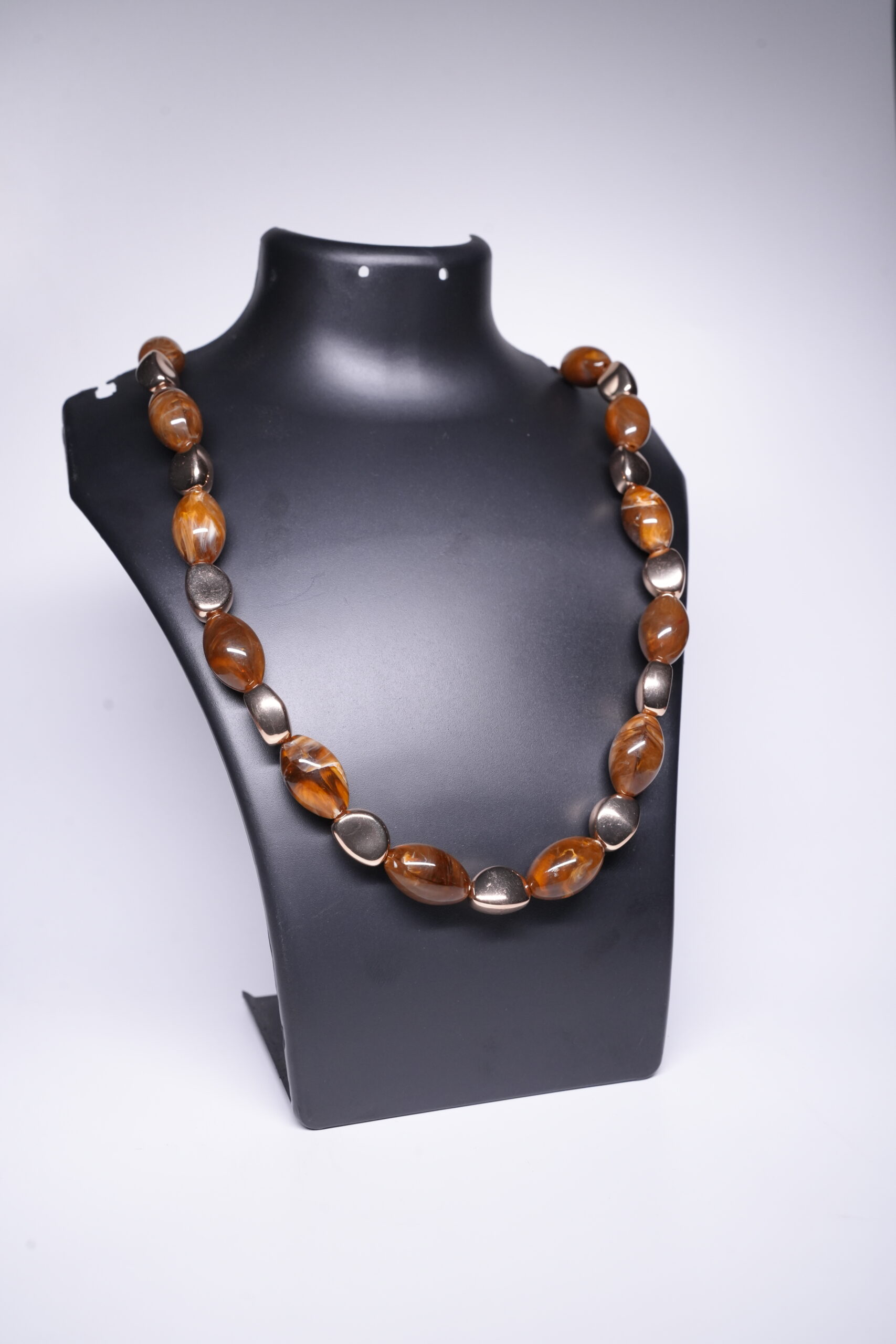 Amber Tiger's Eye Beaded Necklace