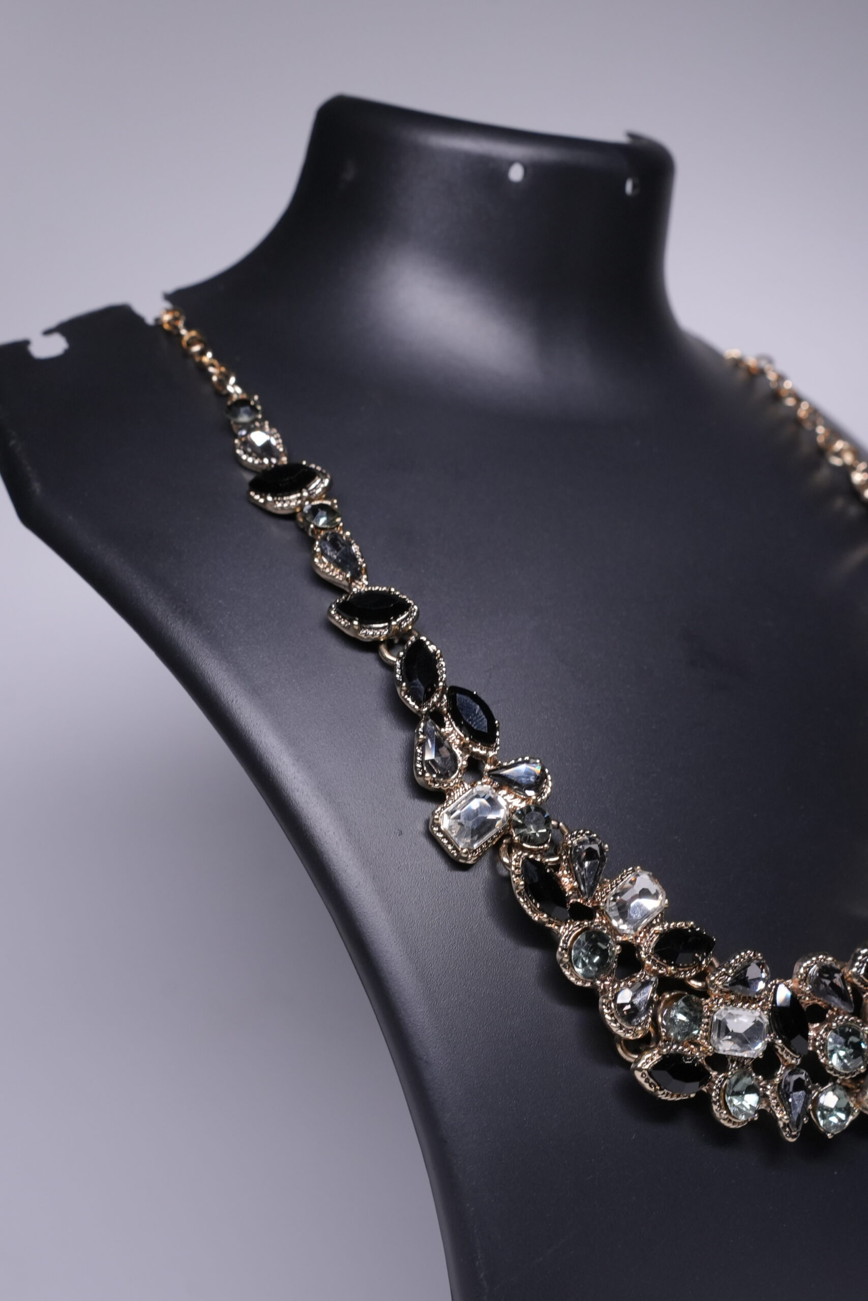 Black Crystal Statement Necklace - Image 3