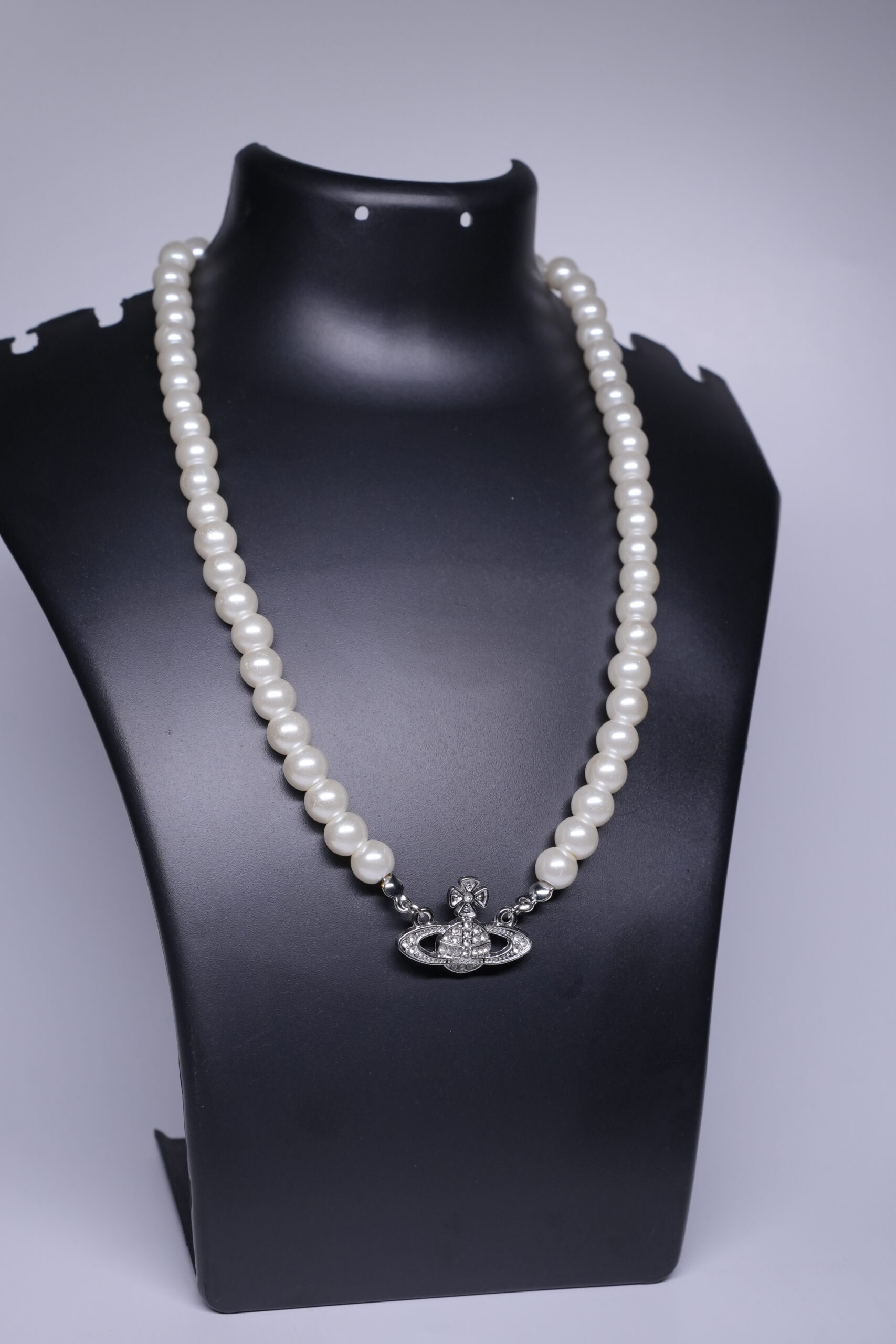 Pearl Beaded Orbit Pendant Necklace