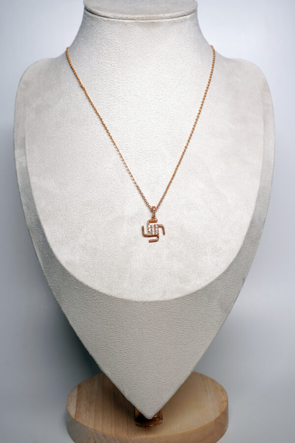 Anti-Tarnish White Swastik Pendant Necklace