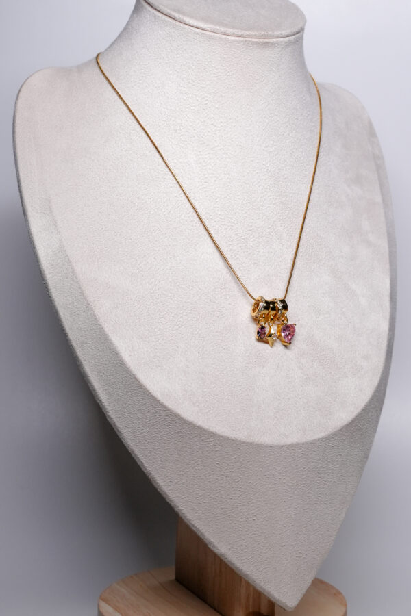 Pink Zircon Charm Necklace