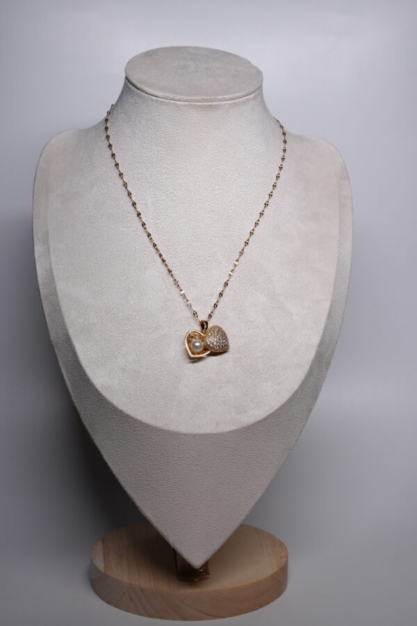 Anti-Tarnish Heart Pearl Pendant Necklace